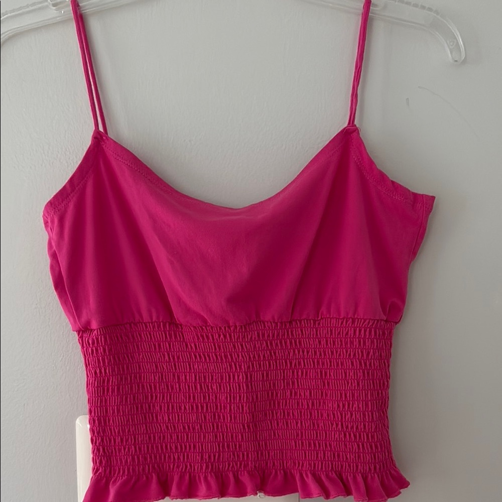 Pink Smocked Ruffled Camisole